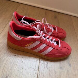 adidas Handball Spezial Bright Red Clear Pink Womens US 9.5